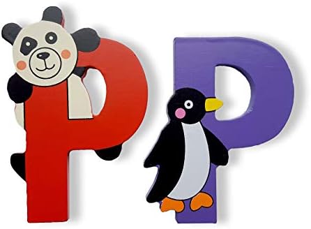 Vinsani® WOODEN JUNGLE ANIMAL ALPHABET LETTERS PERSONALISED BEDROOM WALL DOOR NAME (A)