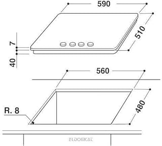 Whirlpool GMR 6422/IXL piano cottura Acciaio inossidabile Incasso Gas