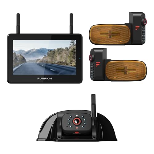 Furrion Vision S+ RV Observation System with 7' Monitor, Left/Right Side Cameras with LED Marker...