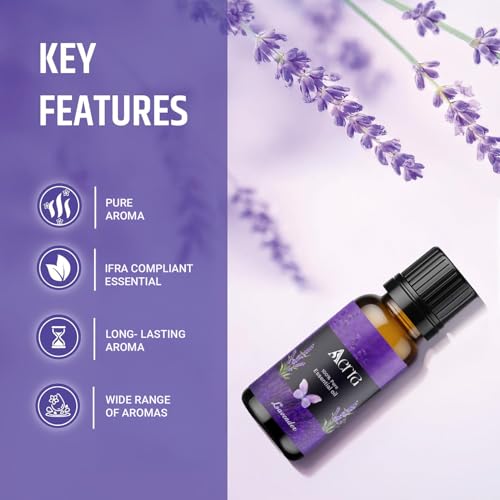 Image of Aerra Serenity Duo - Lavender & Rose Essential Oil Combo (2 x 15ml) - Pure Aroma Oils for Diffuser, Puja, DIY - Vegan