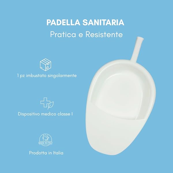 PA GROUP Padella Sanitaria per Allettati e Disabili – Made in Italy – Padella Letto per Anziani e Pazienti – Polipropilene Sterilizzabile – Resistente fino a 140 kg – Bianco, 1 pz - 4
