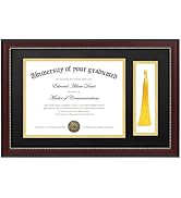 upsimples 11x17.5 Diploma Frame with Tassel Holder, Display 8.5x11 Certificate and Tassel with Bl...