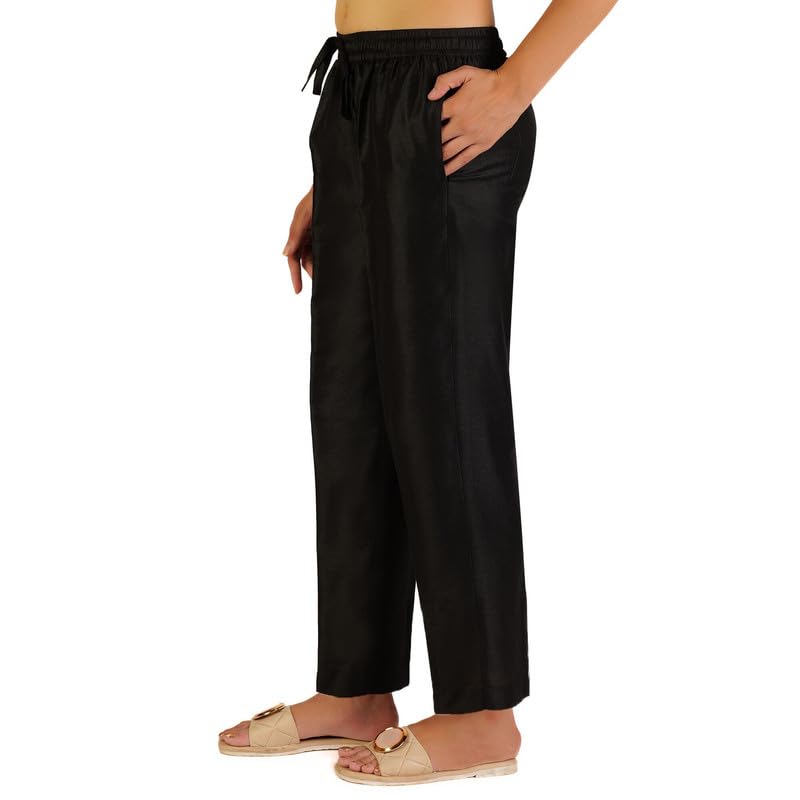 Image of Trouser Pants for Women,Stylish Trousers for Woman for Kurti Relaxed & Regular Straight fit Palazzo,Ethnic Bottom Formal Pants for Women Office wear Casual & Daily Use