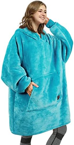 Catalonia Oversized Wearable Blanket Hoodie Sweatshirt, Comfortable Sherpa Lounging Pullover for Adults Men Women Teenagers Wife Girlfriend Gift