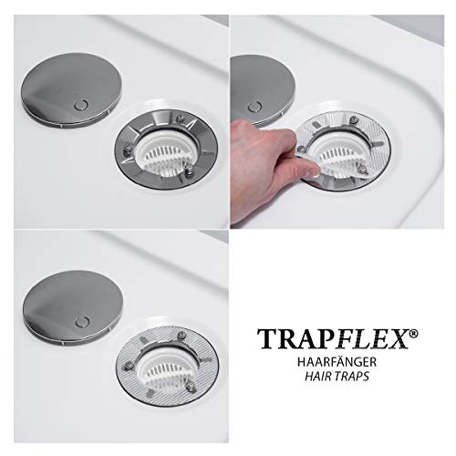Trapflex Haarfänger Set (20 Stück) | Haarsieb für Ablaufgarnituren/Duschabläufe | Durchmesser: 11cm | HF90 | Passend für Abflüsse mit Ventilabdeckung (Nordona, Aquabad)