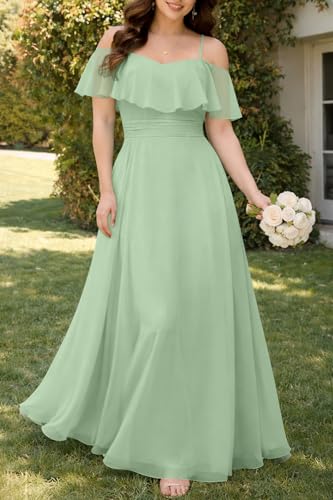 Image of Pinup Fashion Women Plus Size Bridesmaid Dresses - Off The Shoulder Formal Wedding Guest Bridal Shower Long Dress