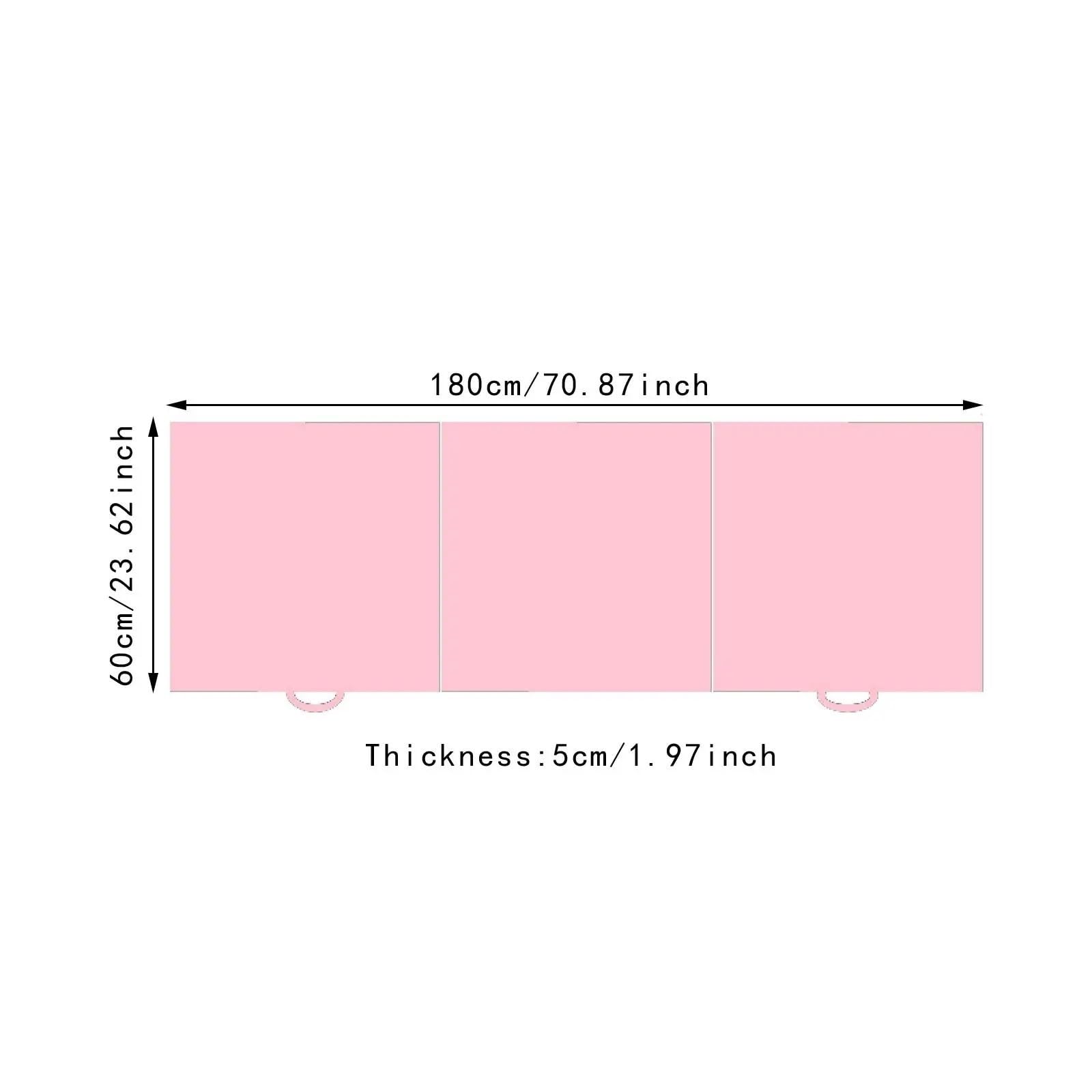 Klappbare Gymnastikmatten Fitnessmatte Faltbare Stretchunterlage Training 5 cm Dicke rutschfeste Gymnastikmatte Für Turnen(Pink)