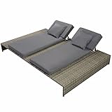 Festnight Tumbona de Ratán para Doble con Cojines