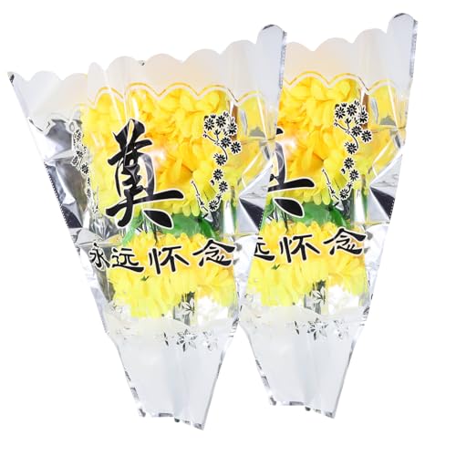 Yardenfun 2 Piezas Ramos Artificiales para Cementerio de Flores Simuladas para Decoración Memorial y Ritual Empaque Aleatorio