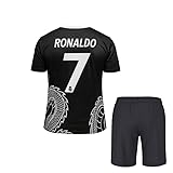Ronaldo 7 Football Jersey with Black Shorts for (Kid's, Boy's& Men)(13-14Years,Multicolor-013)