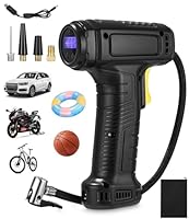 Elektrische Luftpumpe, Autoreifen pumpe mit Digitalanzeige,Notlicht,150PSI Elektrischer Kompressor,USB-C wiederaufladbar,elektrische fahrradpumpe,Elektrische pumpe für Auto,Motorrad,Fahrräder,Bälle