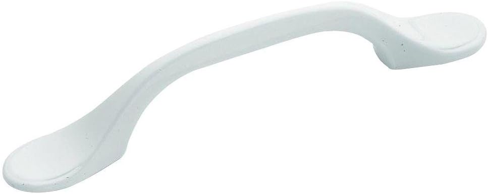 Hickory Hardware 1 Pack Solid Core Kitchen Cabinet Pulls, Luxury Cabinet Handles, Hardware for Doors & Dresser Drawers, 3 Inch Hole Center, White, Conquest Collection