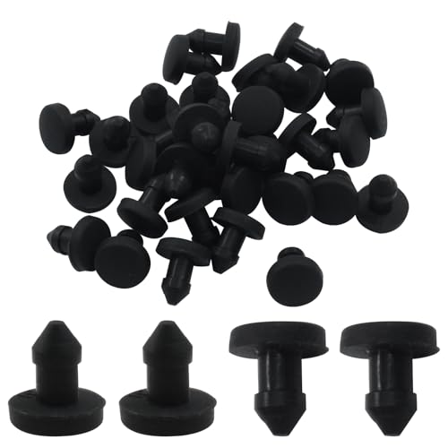 Image of 30 Pcs 4 mm Silicone Plugs Waterproof Stoppers, Black Round Rubber Plugs for Round Holes