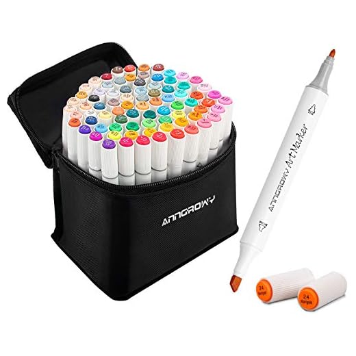 anngrowy 80 Colors Alcohol Markers for Adult Coloring Double Tipped Art Markers Set for Artists/Kids Coloring Drawing Sketch Dual Tip Alcohol Based Marker Art Set Bonus 1 Colorless Blender Marker