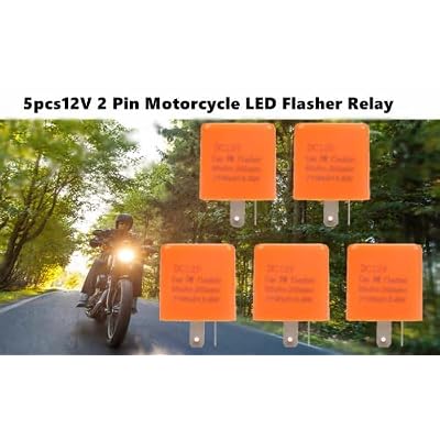 Walfront 5Pcs LED Flasher Relay DC 12V 2 Pin Adjustable Electronic Flasher Relay Turn Indicator for Motorcycle Car LED Turn Light Bulb Hyper Flashing
