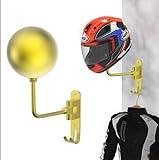 LIFXIZE Helmet Hanger Wall Mount 180° Swivel Helmet Holder for Motorcycle Bike Racing Outerwear Sports Gear(Golden)
