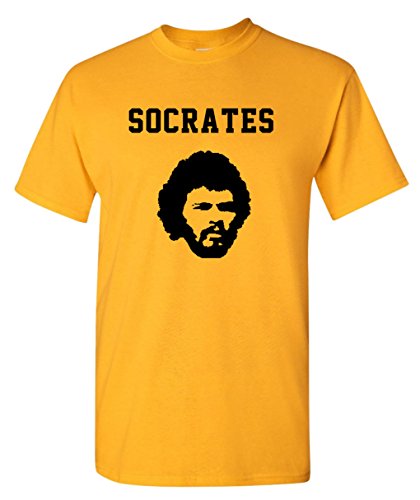 Image of Socrates Brazil Football World Cup Mens T-Shirt (XX-Large) Yellow