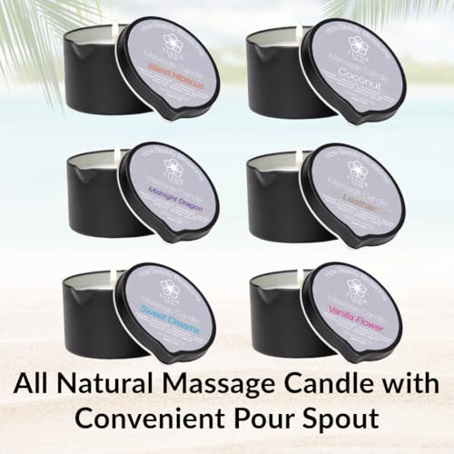 FLEUR DE SPA Vela de óleo de massagem | 170 g com bico | Feita nos EUA | Mistura natural de soja e c