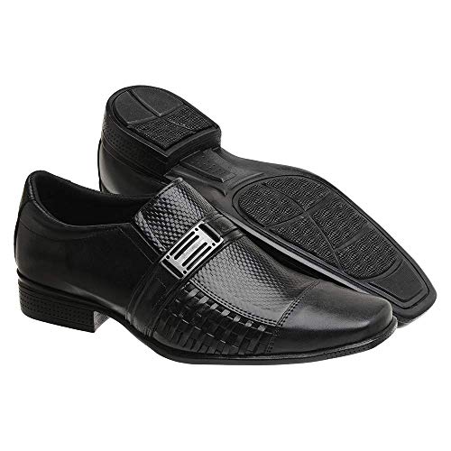 Kit 2 Pares Sapato Social Masculino Couro Legitimo (39,Preto)