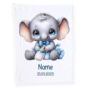 GRAZDesign Babydecke Elefant mit Namen XA5028_FDE01