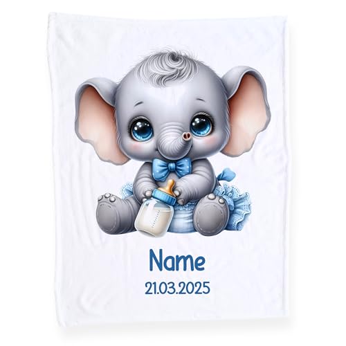 GRAZDesign Babydecke Elefant mit Namen XA5028_FDE01