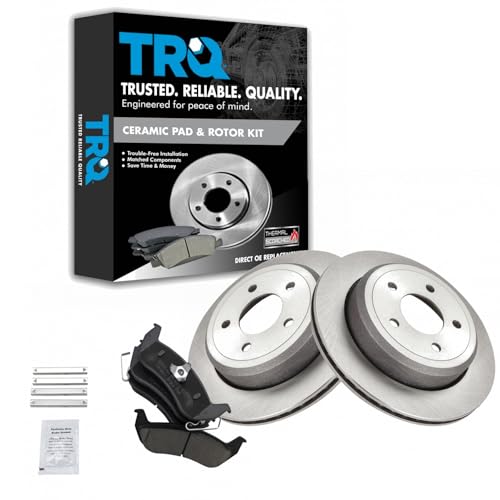 Image of TRQ Rear Brake Pad and Rotor Set Ceramic