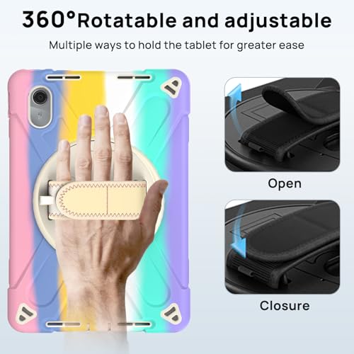Coque Lenovo Tab M11 Antichoc Rose Étui Robuste TB-336FU Support Rotatif