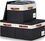 GhvyenntteS Large Storage Bins with Lids (3-Pack) Large Closet Storage Bins with Lid and 3 PU...