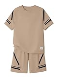 Cakaner Teen Boy Summer Shirt and Shorts Outfit Set Toddler to Big Kid Size 13 14