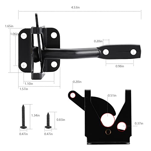 Image of HOME MASTER HARDWARE Wood Gate Hardware Set- Heavy Duty 6 inch Gate Tee Hinge,Pull Set Gate Hardware Kit with Screws for Outdoor Fence Swing Gate Black Finish (Pack of 2)