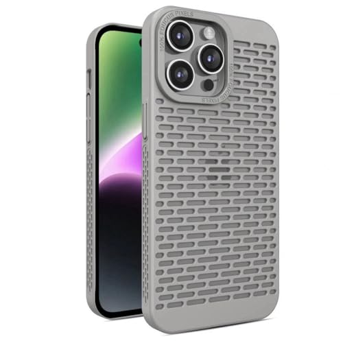 Coque de téléphone ajourée grise pour iPhone 16 Plus et Pro Max