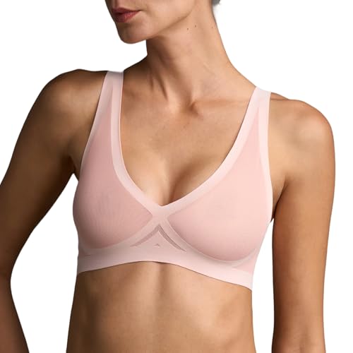 Image of EBY Sheer Mesh Bralette for Women Seamless Wireless Bra with Support - Without Metal Wire