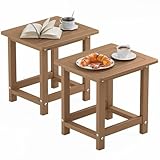 YEFU Juego de 2 mesas auxiliares pequeñas para exteriores, una capa)