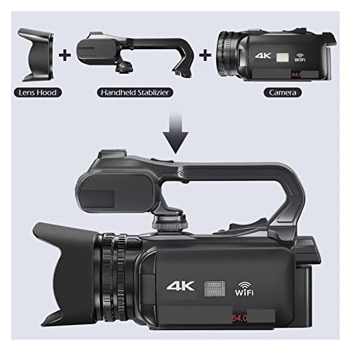 Enregistreur vlog 4K et caméra de diffusion tactile 64MP avec grand zoom numérique 18X - 4