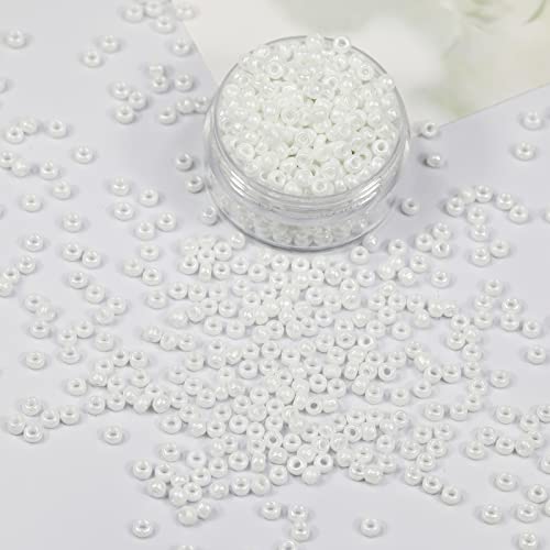 Bala&Fillic White Pearl Color 3mm Seed Beads About 3600pcs/100Grams in Bag - Image 4