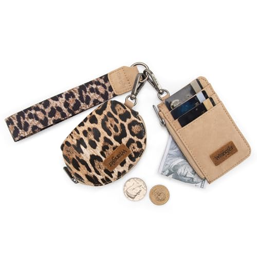 Image of Wrangler Keychain Wristlet Wallets for Women Western Dual Pouch Wristlet Credit Card Holder Wallet