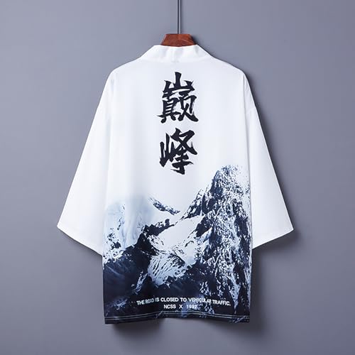 Image of Women's and Men Cardigan Jackets Lightweight Japanese Kimono Long Sleeves Open Front Coat