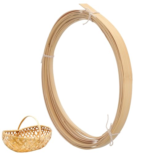 iplusmile Lanières de Bambou Naturel pour Tissage de Paniers et Paravents 3 Rouleaux de Bandes de Rotin Jaunes 05 CM 1 CM 15 CM