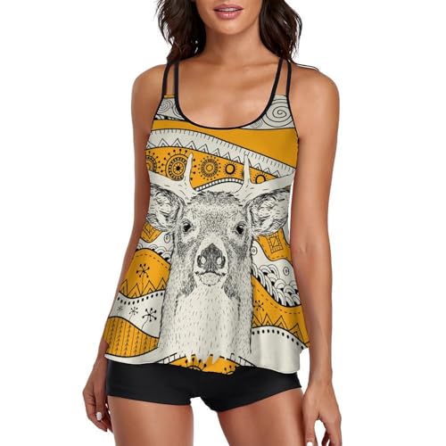 Maillot de bain tankini cerf africain idéal pour vos journées spa et vacances sous les tropiques