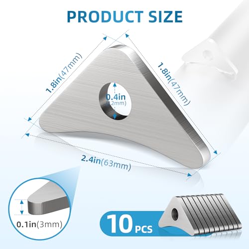 Image of 10 Pcs Weld on Tabs with 1 /2 inch Holes, Weld on Steel Gussets,Metal gussets for Welding,1 7 /8 inch Tall Triangle Steel Gussets for Welding- 1 /8 inch Thick