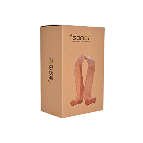 SAMDI Wood Headphone Stand, Headest Hanger Holder Mount Omega Walnut Finish for All Headphone Sizes