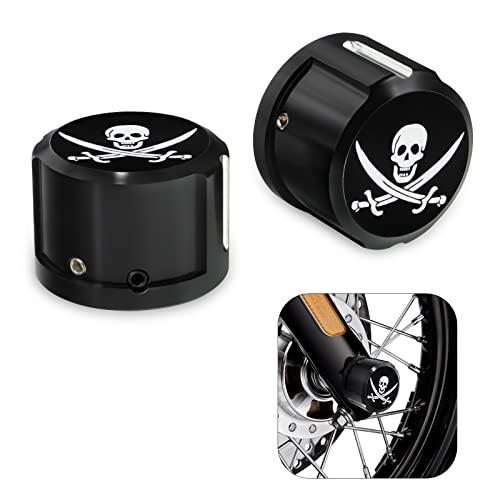 Cache-écrous d'essieu avant en aluminium noir pour fourche Harley Davidson Dyna