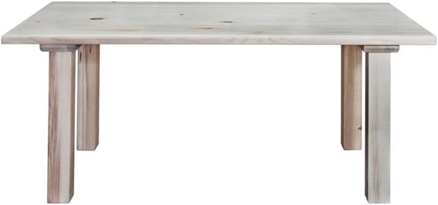 Pemberly Row 24" Solid Wood Child's Table, Natural Lacquer Finish, Handcrafted Lodge Pole Pine, Durable Rustic Design, Heirloom Quality Kids Table for Play, Crafts, Games, 20" H x 24" W x 48" D