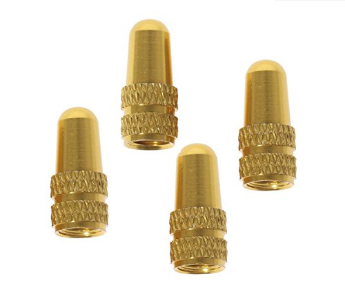 4x Presta Bicycle high Pressure CNC Aluminium Valve Caps - Gold by Lighter Price