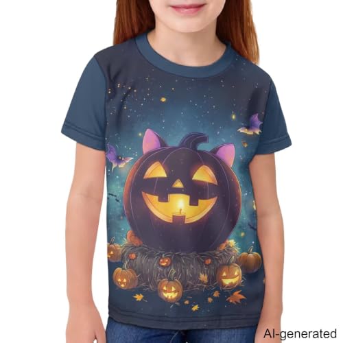 Image of Novelty 3D Graphic T Shirts for Kids Crew Neck Funny Animal Print Short Sleeve Girls Tshirts 3-16 Years