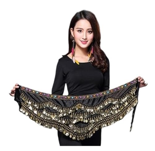 Foulard de danse du ventre en velours et soie multi-couleurs