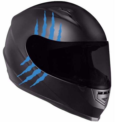 DualColorStampe 2 autocollants de voiture en forme de rayures | autocollants autocollants griffes monstre moto voiture extérieure, autocollant pour casque moto C0100 (bleu 53)