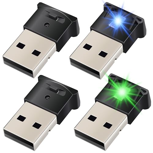 Mini USB LED Car Light, DC 5V Intelligent Interior Car Lights, Atmosphere Lamp for Car, Plug-in Interface, Suitable for Car, Laptop Keyboard, Home Office, Adjustable Brightness (USB-A *4)