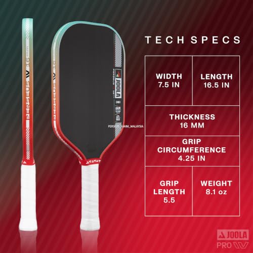 Image of JOOLA Pro IV Pickleball Paddles - Raw Carbon Fiber Surface - Perseus, Hyperion, Scorpeus & Magnus Shapes - 14mm /16mm - Tech Flex Power - Propulsion Core - Wide or Elongated - UPA-A and USAP Approved