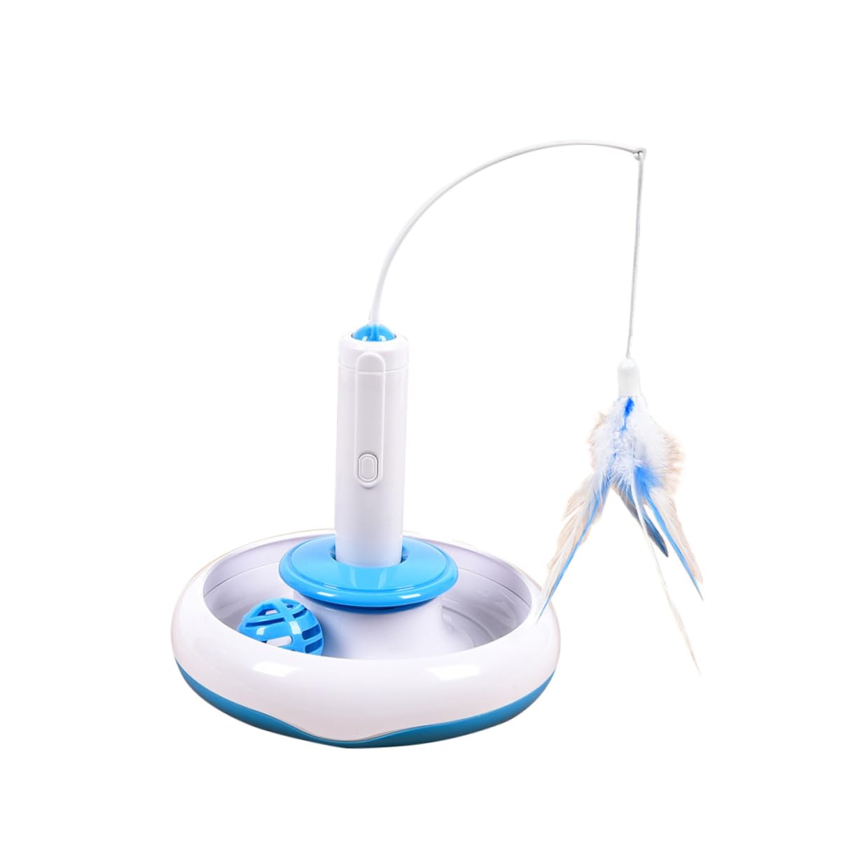 Didiseaon Jouet Automatique Chat avec Plume Rotative Électrique Jeu Interactif pour Chat Et Chaton avec Mouvement Amusant Divertissement Et Exercice